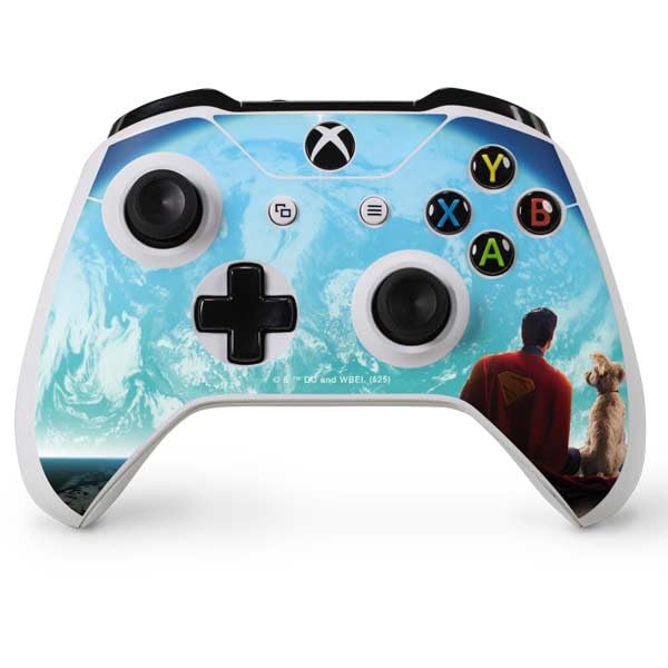 Skinit Decal Gaming Skin Compatible with Xbox One S Controller - Officially Licensed Superman 2025 Superman & Krypto Watch The Earth Design