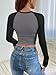 ATHMILE Womens Long Sleeve Shirts 2025 Fall Fashion Outfits Clothes Slim Fitted Basic Tee Going Out Crop Tops Cute Y2k Teen Girl Color Block T-Shirts