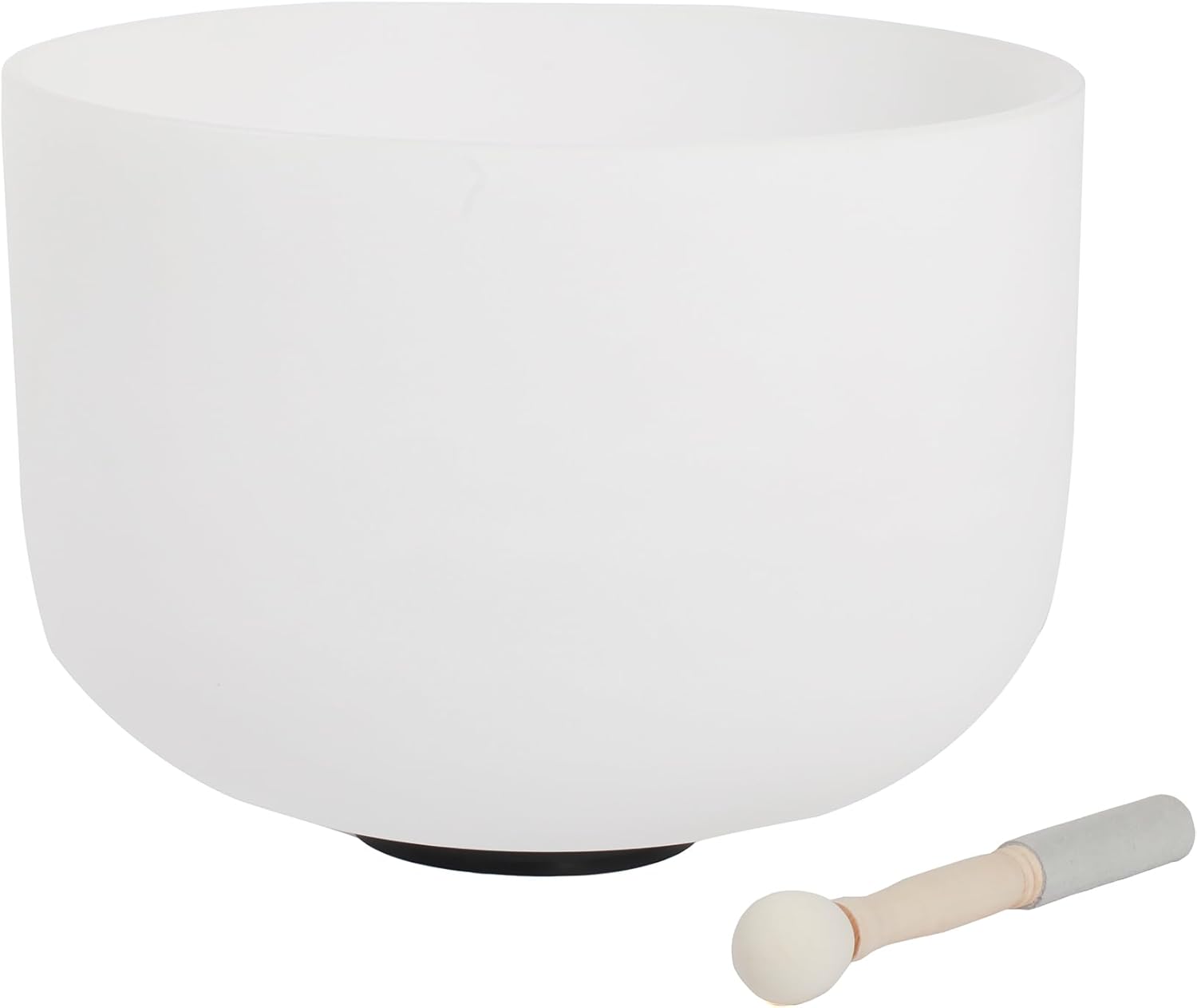 FMTY Singing Bowl 432HZ 20inch E note Crystal Singing Bowl Mallet, O-Ring Pure Quartz Crystal Sound Bowl for Meditation, Yoga, Spiritual Healing (20inch, E note)