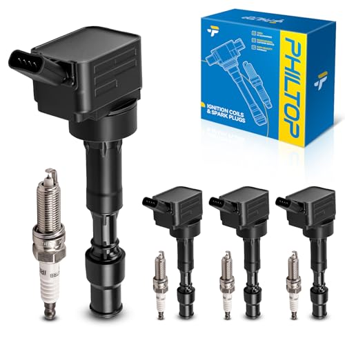 Image of PHILTOP UF816 Ignition Coil Pack and Iridium Spark Plugs Kit Fits for Kia 2018 Forte 2.0L, Hyundai 2015 Elantra 2.0L, 4PCS