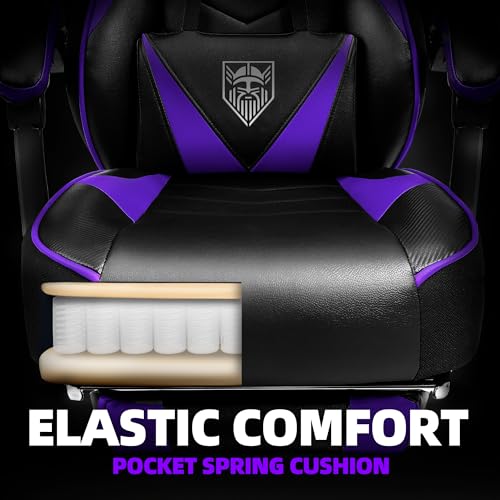 Gaming Chair with Massage and Footrest