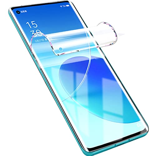 【2 Piezas】 Película de Hidrogel Protector de Pantalla Compatible con Oppo Reno6 5G / Oppo Reno 6 5G (6.43"), 【Alta Sensibilidad】 Película Protectora de TPU Suave Transparente (Película no Templada) Cover