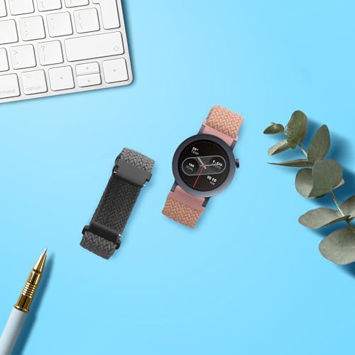 kwmobile 2x Nylon Strap for CMF Watch Pro 2 / Watch Pro 1 Watch Strap - Replacement Watch Band Set - Wristband with Clasp - Grey/Dusty Pink - image 2