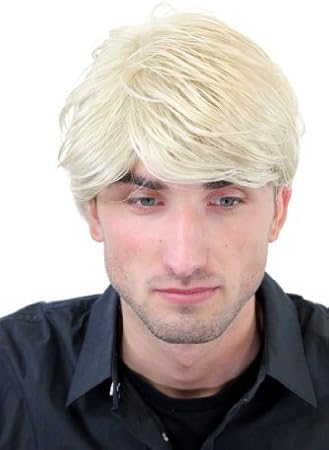 Perruque pour homme, coupe courte, de couleur blond clair, raie de côté  GFW967-22 : Amazon.fr: Beauté et Parfum