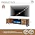 VanAcc 80" Fireplace TV Stand with 40" Electric Fireplace, High Gloss Entertainment Center with LED Lights, Modern Entertainment Stand for TVs up to 90", Rustic Oak&Black