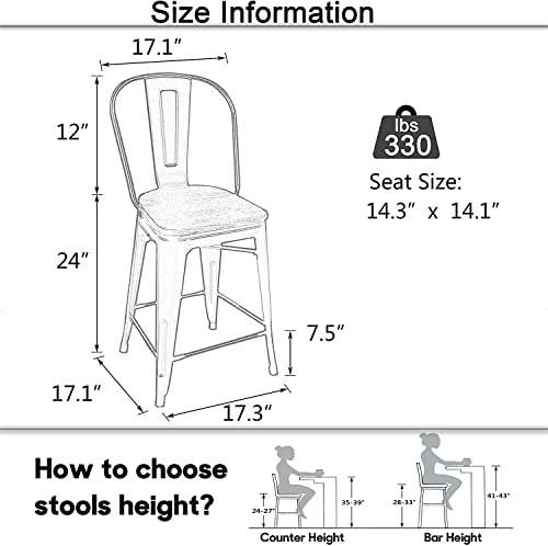 Image of Aklaus Swivel Metal Bar Stools with Backs Counter Stools Set of 4 Counter Height Stools High Back Bar Chairs 24 Inch Barstools Farmhouse White Cream