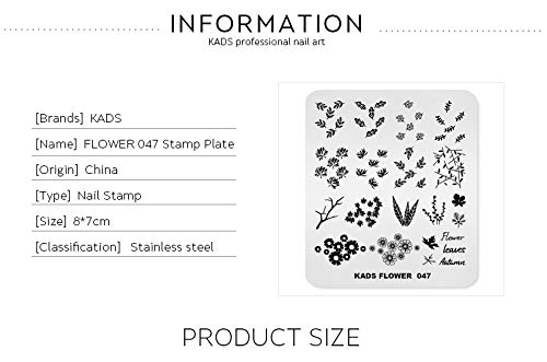 KADS Nagel-Stempelplatte Blume Natur Nail Art Stempel Schablone DIY Bild Schablone Maniküre Stamping Platte Schablone Werkzeuge (FL047) – Bild 6