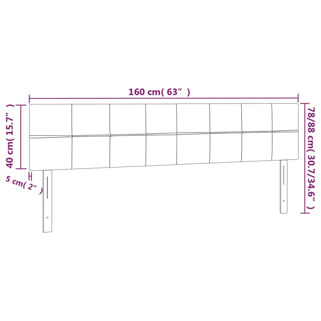 vidaXL Cabeceros Cama Tapizado Antimancha Protector Acolchado Cubierto Elástico Prueba Polvo Dormitorio de Terciopelo Gris Oscuro 160x5x78/88 cm