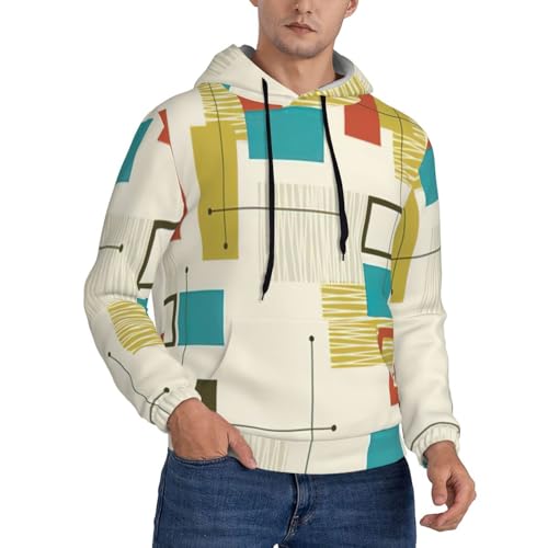 Sweat à capuche homme imprimé modern mid-century au style urbain chic