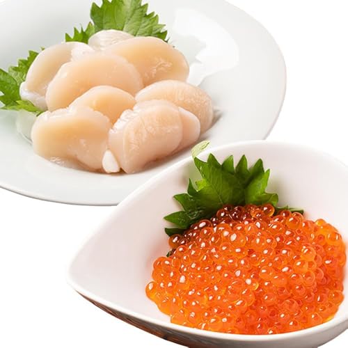 有限会社夢喰間 冷凍ホタテ貝柱・いくらセット 海鮮 丼 刺身 北海道 猿払村