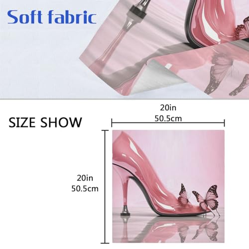 Servilletas de tela rosa con tacones altos paquete x6 miniatura 7