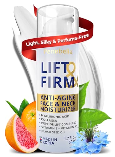 PENEBELLA Face & Neck Cream for Tightening and Firming - Made in Korea - Collagen, Hyaluronic Acid,...