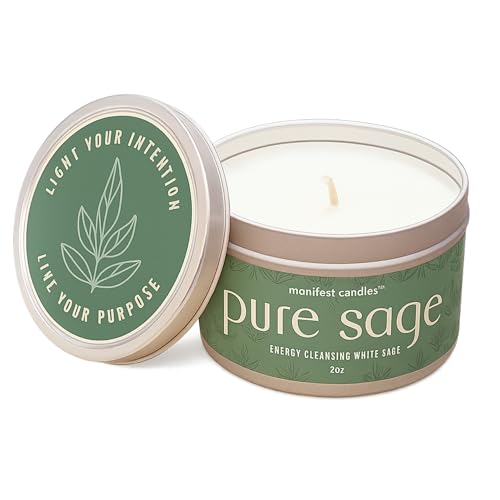 Manifest Candles, White Sage Candles for Cleansing House Negative Energy,