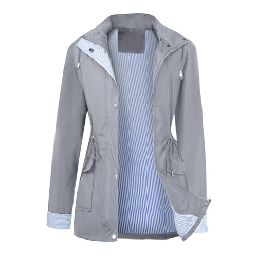 Ynport Crefreak Femmes Imperméable Extérieur Capuche Longue Veste De Pluie Léger Coupe-Vent Trench-Coat Dames Adulte Veste De Pluie