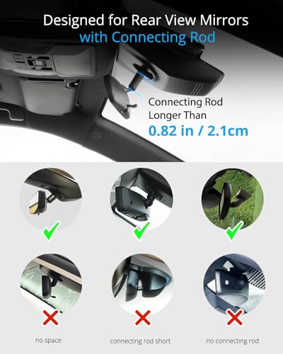 Image of Rear View Mirror Phone Holder Mount for Car, Aluminum Multi-Directional metal arms and 360-degree Rotatable Retractable, Auto Essentials Accessories Compatible with iphone android phones (Silver)