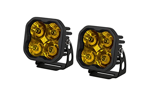 Diode Dynamics Stage Series LED-Pod (7,6 cm (3 Zoll), SAE/DOT, gelber Punkt, mit bernsteinfarbener Hintergrundbeleuchtung, 1 Paar)