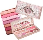 Flower Knows Strawberry Cupid Makeup Palette,Eyeshadow,Blush,Highlighting & Contour All-in-One Face Makeup Palette with 4 Matte+3 Shimmer Pink Shades(S02 Cupid's Mischief,0.49 Oz)