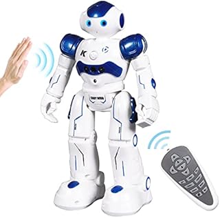 ANTAPRCIS Rc Robot Toys Gifts for Kids - RC Gesture Remote Control Robot Programmable with Infrared Controller and LED Eyes, Birthday Gift for Boys Girls, Blue