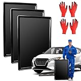 EMTMOUN 3-Pack Oil Drip Pan for Under Car(35.4 x 24 x 1.6 Inch) with Two Pairs of Gloves, Extra Large Oil Drip Pan for Car Oil Changes, Engine Maintenance, Pet Cleaning, and Home Appliance Repair