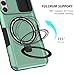 Yarxiawin Phone Case for Samsung S22 Plus with Ring Stand Magnetic Black fits Wireless Charger, Camera Lens Protector Cover for Samsung Galaxy S22 Plus Case Shockproof Anti-Slip (Green)