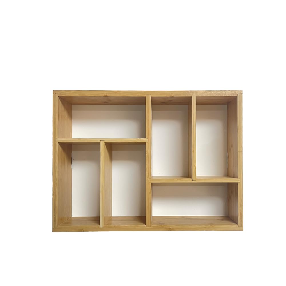 Modern Floating Shelves Bamboo Yiming - Floating Decorative Shelving Wall Display Shelf Bamboo Shelf (46x34 CM, Natural)