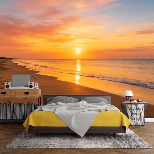 Papier Peint Coucher De Soleil Plage Intissé Panoramique 3D 500 C - 6