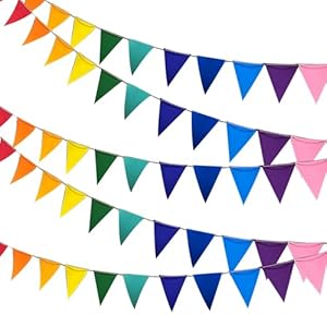 Bluvast 5 Stück Filz Wimpelkette Regenbogen Girlande