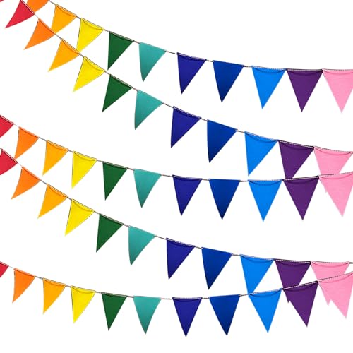 Feutre Fanion, 5 Pièce Fanion Exterieur, 12 Couleurs Différentes Fanions Guinguette, Guirlande Fanions Tissu, pour Accrocher, Mariage, Jardin, Décoration de Fête