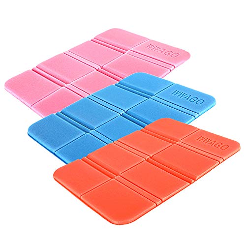 Ldawy Alfombrilla para Asiento al Aire Libre, Alfombrilla para Asiento Plegable, Alfombrilla para Asiento portátil Impermeable XPE de 3 Piezas para Camping (Naranja + Azul + Rosa) Cover