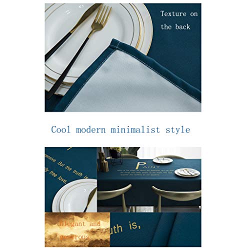 Nappe rectangulaire coton et lin lavable taille L anti-rayure table D