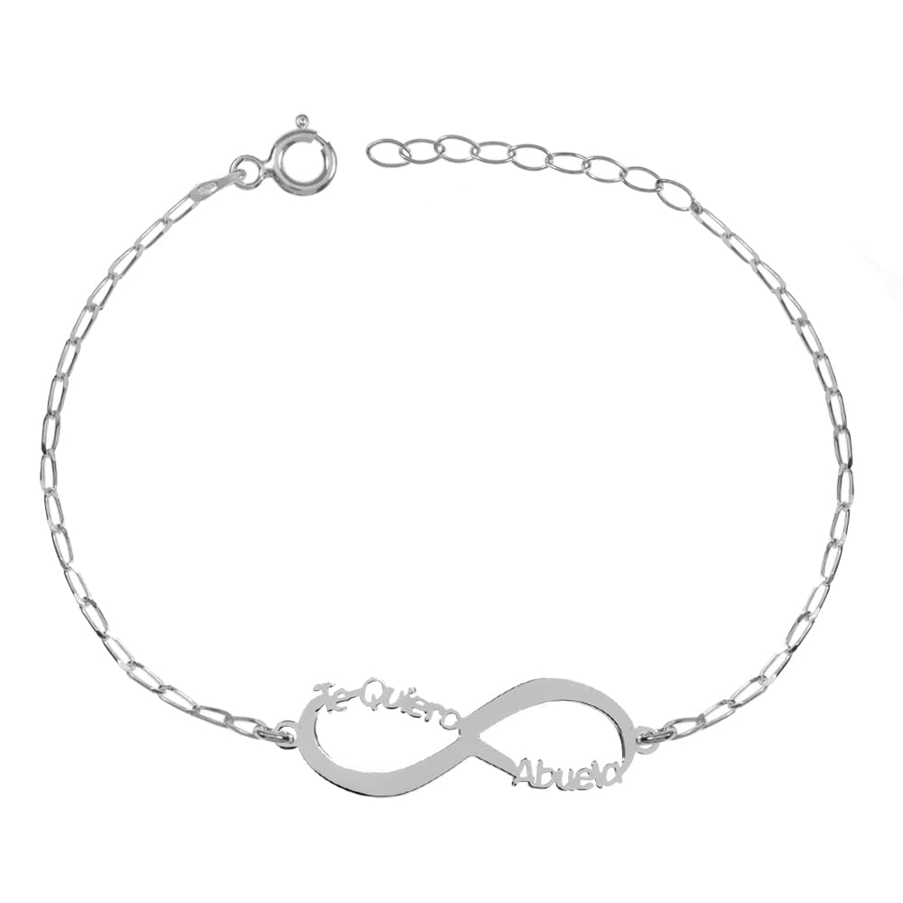 Pulsera infinito TE QUIERO ABUELA. Plata de ley 925. Ideal para el DÍA DE LA MADRE. Regalo perfecto y original