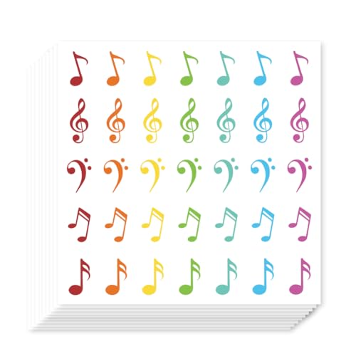 AHANDMAKER Lot de 700 autocollants pour planificateur, notes de musique, autocollants en papier sur le thème de la musique, pour planificateur, calendrier,...
