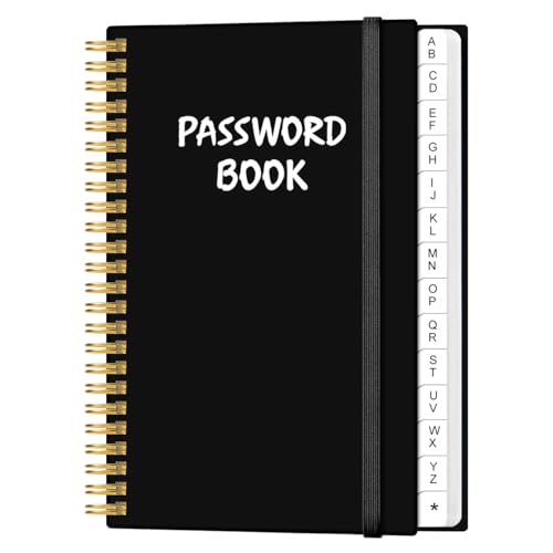 Heveboik Simplified Password Book with Alphabetical Tabs - Small Pocket Size Password Keeper Journal...