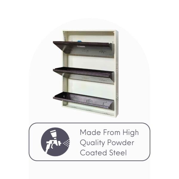 Image of StayHappy Shoe Rack | 3 Door Metal Shoe Rack with Powder Coating | Chappal Rack for Home | Durable Footwear Rack (Dark Brown)
