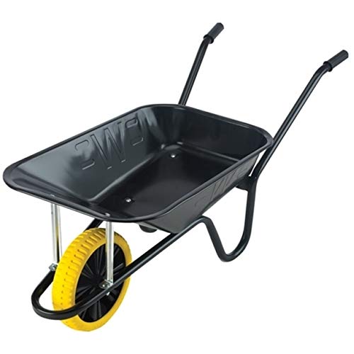 Image of Walsall BEASBPP 85L Heavy Duty Easiload Wheelbarrow Builders Barrow Black with Puncture Proof Wheel