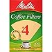 Melitta #4 Cone Coffee Filters, Unbleached Natural Brown, 100 Count (Pack of 6) 600 Total Filters Count - Packaging May Vary