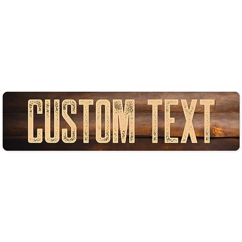 Custom Sign Custom Street Sign 11 Font Colors 13 Font Styles 4 Hole Options 22 Sizes 3x12 Inches Rust Free DiBound Fade Resistant Made in USA by My Sign Center (Vintage Wood)