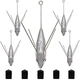 Gefischtter Sputnik Sinker Fishing Weights Lead Fishing Equipment Long Tail Surfing Casting Spider Sinkers for Catfish Saltwater Beach Sand Ocean(5oz - 5pcs)