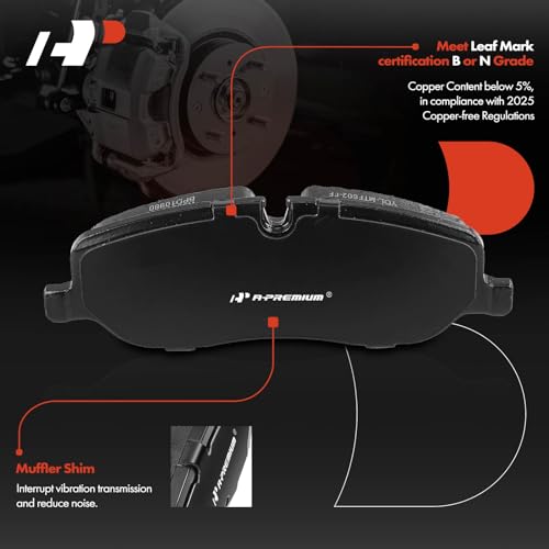 Image of A-Premium Front Ceramic Brake Pads Compatible with Land Rover & Rover