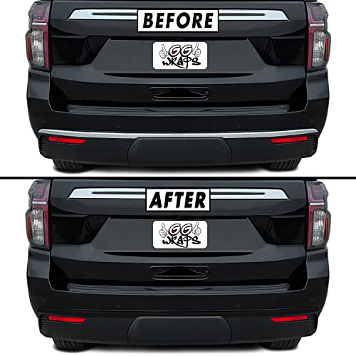 SlickMod Chrome Delete Blackout Vinyl Overlay Compatible with 2021-2022 Chevy Tahoe (2. Rear Bumper Lip Trim, Gloss Black)