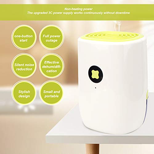 Mini Desumidificador, One‑Key Start 800ML Dry Desumidifier, para Banheiro de Escritório