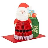 Hallmark Paper Wonder Displayable Pop Up Honeycomb Christmas Card (Santa Claus)