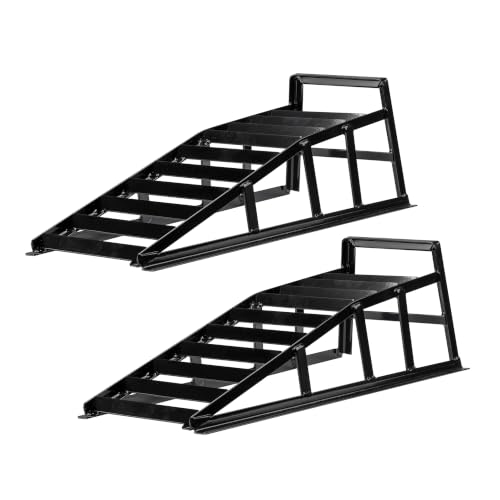 Wiltec Lot de 2X Rampe de Chargement – 905x295x278 mm – Jusqu’à 2 t par Paire – en Acier – Rail d’accès pour Voiture Auto Automobile véhicules