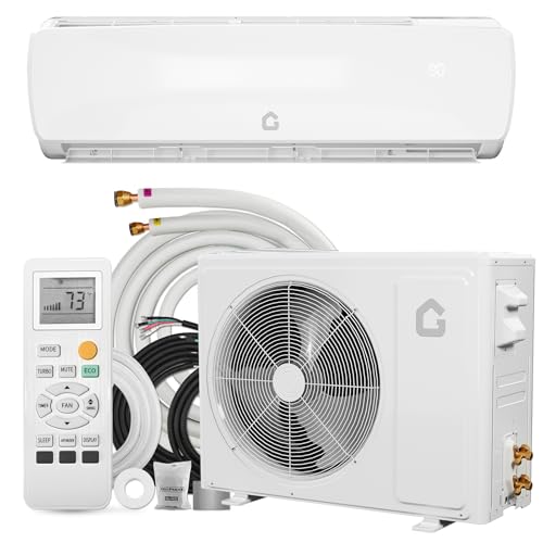 Garvee 12000 BTU Mini Split Air Conditioner Heat Pump System, 19 SEER2 Inverter Mini Split AC/Heating System, Ductless Wall Mount AC Unit Cool Up to 750 Sq. Ft, Installation Kits, 115V