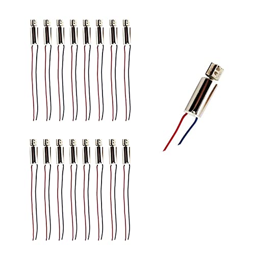 Saim DC 1.5 V-3 V Miniature Micro Mini Vibrating Vibration Coreless Motors, 6 mm x 12 mm,Micro Mini Vibrating Vibration Coreless Motors 8000RPM-9500RPM for Electronic Vibration Project,Pack of 16