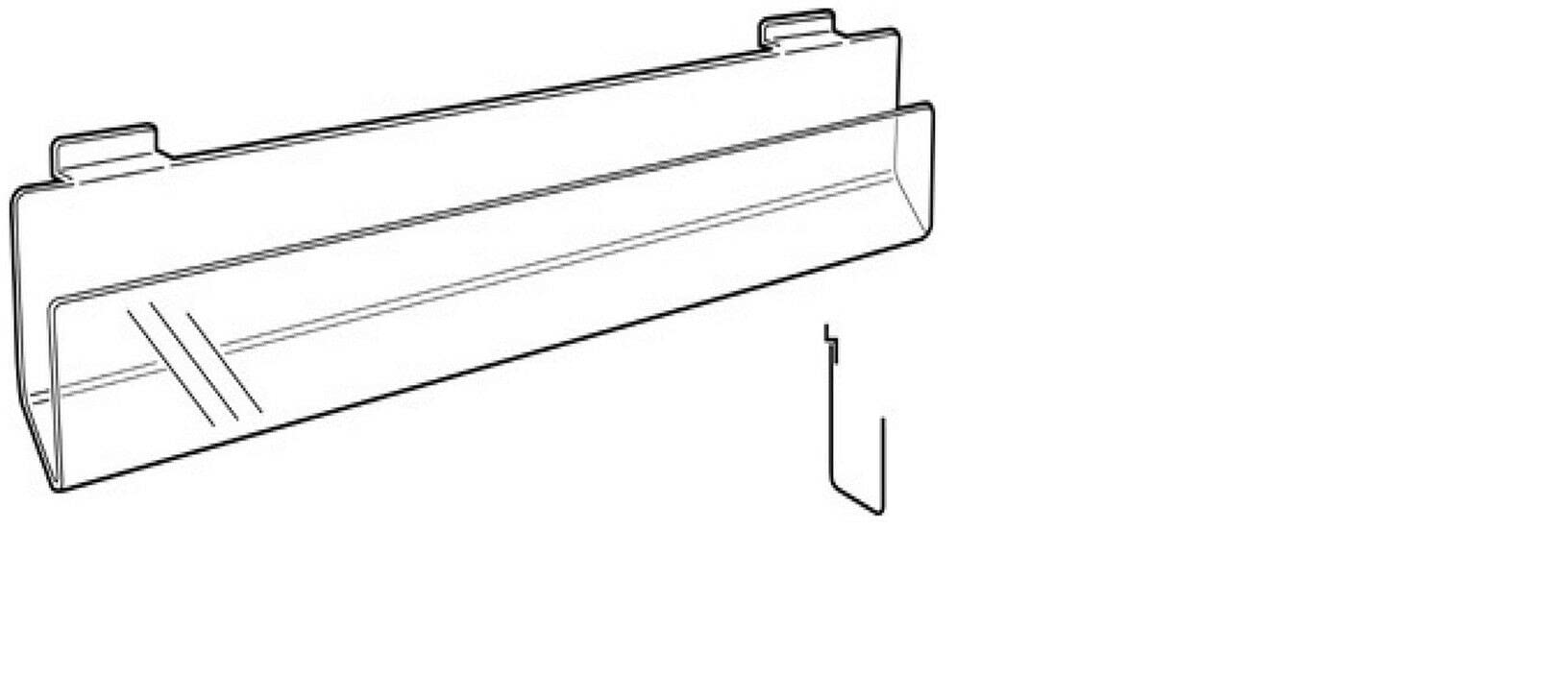CompleteShopfittings NEW SLATWALL STANDARD ACRYLIC PERSPEX CARD DISPLAY RACK AVAIALBLE IN 3 SIZES (1200mm (W) X 75mm (H))