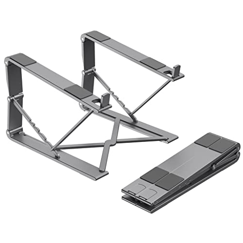 Soporte de computadora portátil gris plegable y elevable para escritorio 4