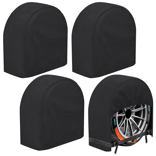 Image of K-Musculo RV Tire Covers 4-Pack, 5 Layer Nonwoven Waterproof Wheel Covers for RV Wheel Travel Trailer Camper Truck SUV, Fit 27-29 Inch Tire Diameter (Black)