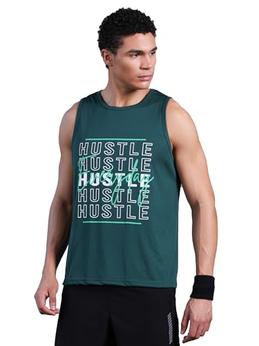 Image of CHKOKKO Tank Tops Sleeveless T-Shirt for Men Dry Fit Vest Gym Wear Graphic Printed Stylish Round Neck Running Sando for Sports Workout Fitness & Casual or Beach Wear