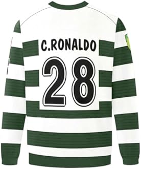 Ronaldo #28 Sporting Retro Long Sleeve 02/03 Soccer Jersey for Men Fan Version